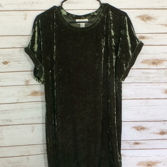 green velvet tunic dress